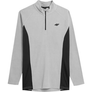 4F FLEECE 1/2 ZIP Pánská fleecová mikina, šedá, velikost
