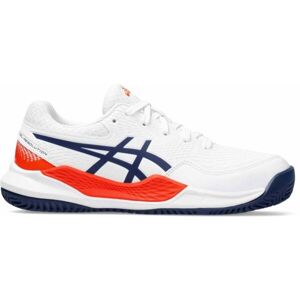 ASICS GEL-RESOLUTION 9 GS CLAY Dětská indoorová obuv, bílá, velikost 37.5