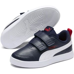 Puma COURTFLEX V2 V PS Dětská volnočasová obuv, tmavě modrá, velikost 31.5