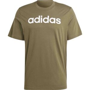 adidas ESSENTIALS SINGLE JERSEY EMBROIDERED LOGO Pánské triko, khaki, velikost XXL