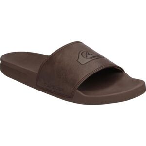Quiksilver RIVI NUBUCK SLIDE Pánské kožené pantofle, hnědá, velikost 41