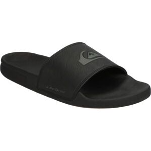 Quiksilver RIVI NUBUCK SLIDE Pánské kožené pantofle, černá, velikost 39