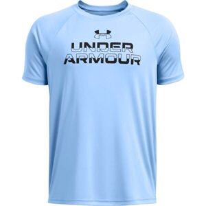 Under Armour SPLIT WORDMARK Chlapecké triko, světle modrá, velikost