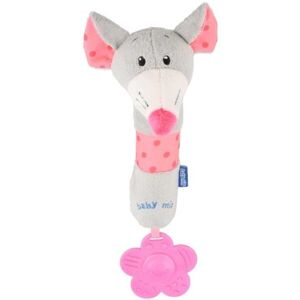 BABY MIX MYŠKA Plyšová hračka s chrastítkem, šedá, velikost