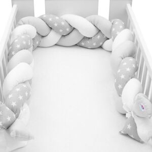 NEW BABY HVĚZDIČKY Ochranný mantinel do postýlky, šedá, velikost