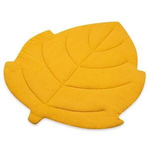 NEW BABY LEAF Mušelínová hrací deka, žlutá, velikost