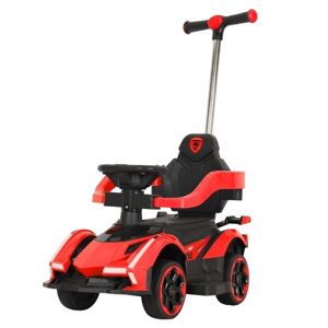 BABY MIX SPEED Dětské odrážedlo s vodící tyčí, červená, velikost