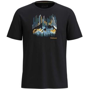 Smartwool VITAL PEAKS ACTIVE SHORT SLEEVE GRAPHIC TEE Pánské triko, černá, velikost