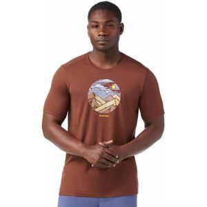 Smartwool FOURTEENER ACTIVE SHORT SLEEVE GRAPHIC TEE Pánské triko, hnědá, velikost