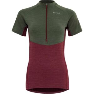 Devold STANDAL MERINO TEE ZIP NECK Dámské cyklistické triko, červená, velikost