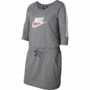 Nike SPORTSWEAR GYM VINTAGE Dívčí šaty, šedá, velikost