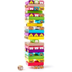 WOODY TOWER "SAMMY" WITH ANIMALS Společenská hra, mix, velikost