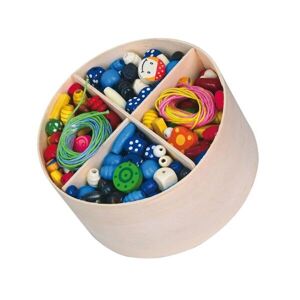 VIGA BEADS Dřevěná sada korálků, mix, velikost