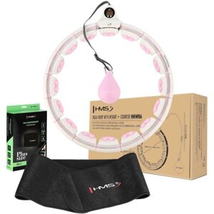 HMS SET HHW06 + BE163 PLUS SIZE Sada masážní obruče se závažím a zeštíhlujícího pásu, růžová, velikost