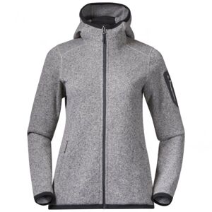 Bergans KAMPHAUG KNITTED W HOODIE Fleece mikina, šedá, velikost