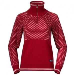 Bergans ALVDAL WOOL W HALF ZIP Vlněný svetr, červená, velikost