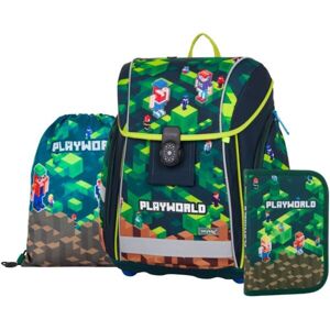 Oxybag LIGHT PLAYWORLD Školní set, tmavě zelená, velikost