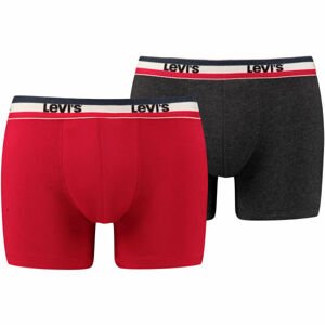 Levi's® LEVIS MEN SPRTSWR LOGO BOXER BRIEF 2P Pánské boxerky, tmavě šedá, velikost