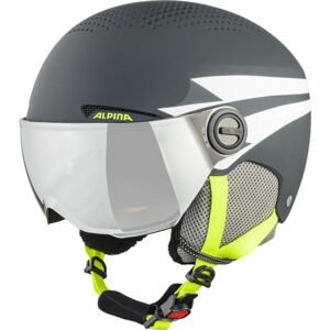 Alpina Sports ZUPO VISOR Dětská lyžařská helma, tmavě šedá, velikost