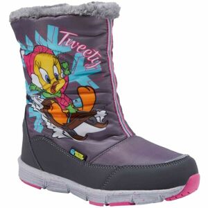 LOONEY TUNES CHILLIN HIGH II WP TWEETY Dětská zimní obuv, šedá, velikost
