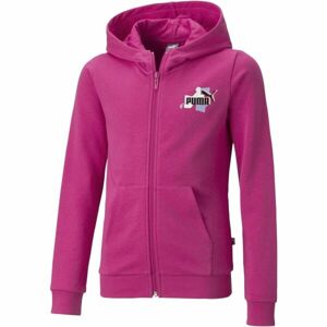 Puma ESSENTIALS+STREET ART FELL-ZIP HOODIE Dívčí mikina, růžová, velikost