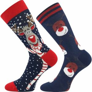 Lonka CHRISTMAS REINDEERS 2PK Ponožky, tmavě modrá, velikost