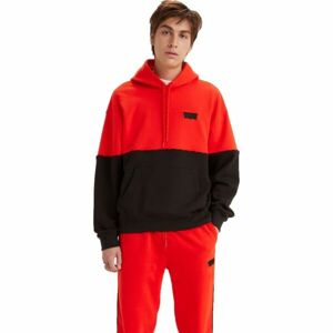 Levi's® RLXD GRAPHIC PIPING PO PIECED PO FLAME Pánská mikina, oranžová, velikost