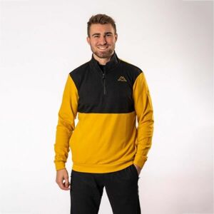 Kappa LOGO EGAPI 1/2 ZIP Pánská mikina, žlutá, velikost