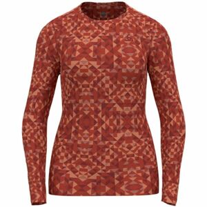 Odlo ACTIVE WARM ECO GRAPHIC Dámské funkční triko, červená, velikost