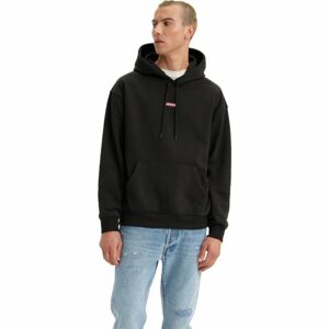 Levi's® RELAXED BABY TAB HOODIE Pánská mikina, černá, velikost