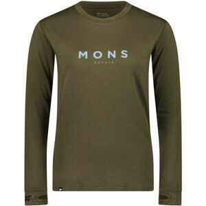 MONS ROYALE YOTEI CLASSIC Dámské merino tričko, khaki, velikost