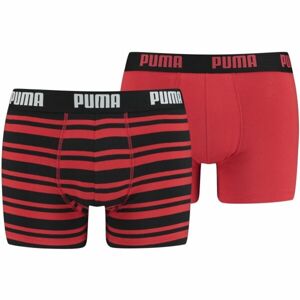 Puma HERITAGE STRIPE BOXER 2P Pánské boxerky, červená, velikost