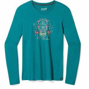 Smartwool FLORAL TUNDRA GRAPHIC W Dámské tričko, tyrkysová, velikost