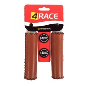 Gripy 4RACE hnědé imitace kůže 130mm