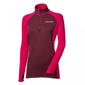 Mikina dámská Progress TISPA ZIP fuchsie/švestka Velikost: XL