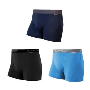 Boxerky SENSOR MERINO ACTIVE 3pack černé/tm. modré/modré Velikost: M