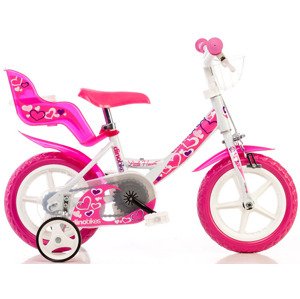 Dino bikes Kolo 12" Dino bílo/růžové